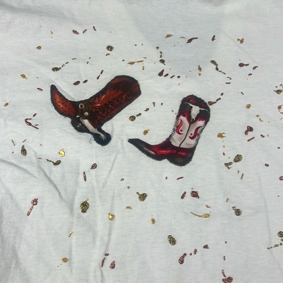 Vintage Single Stitch Western T-Shirt Womens Size Large USA Made Splatter Paint - Picture 10 of 16